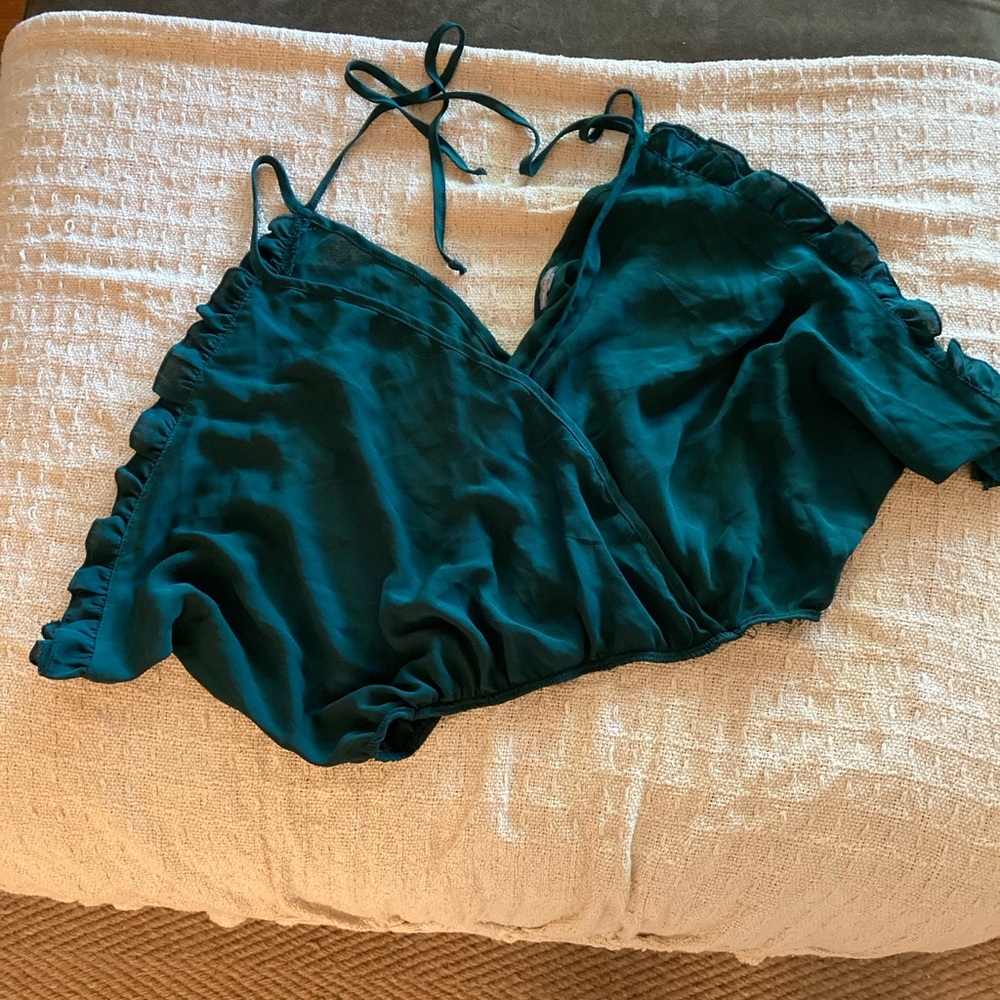 Green Charlotte Rouse Crop Top